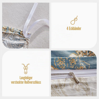 Doppelbett Bettwäsche-Set Baumwolle Paisley Senf 240x220 cm