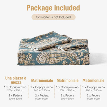 Doppelbett Bettwäsche-Set Baumwolle Paisley Senf 240x220 cm