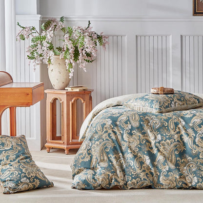 Doppelbett Bettwäsche-Set Baumwolle Paisley Senf 240x220 cm