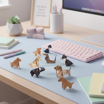 Origami Papier Set Katzen & Hunde mit Anleitung