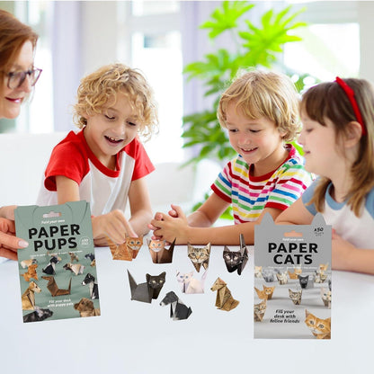 Origami Papier Set Katzen & Hunde mit Anleitung