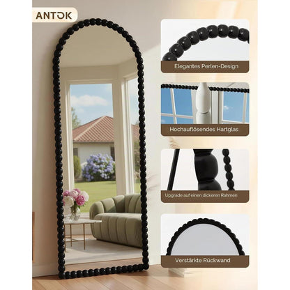 Ganzkörperspiegel 180x71 cm – Standspiegel mit Bogenform & HD Glas