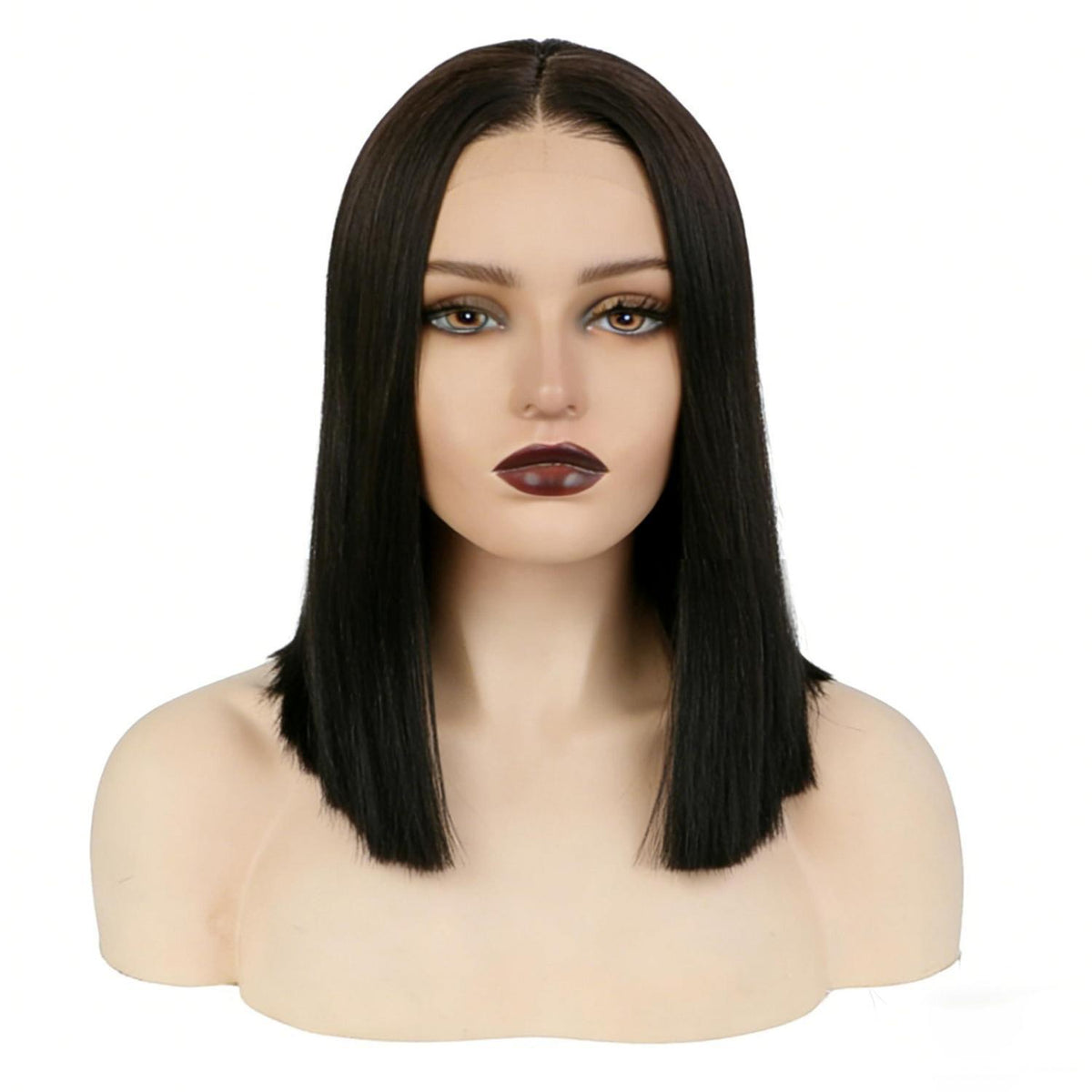 Schwarz Bob Perücke 45cm – Natürlicher Haaransatz