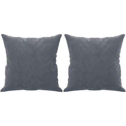 2-Sitzer Sofa Samt Dunkelgrau – Modernes Mini Sofa mit Kissen