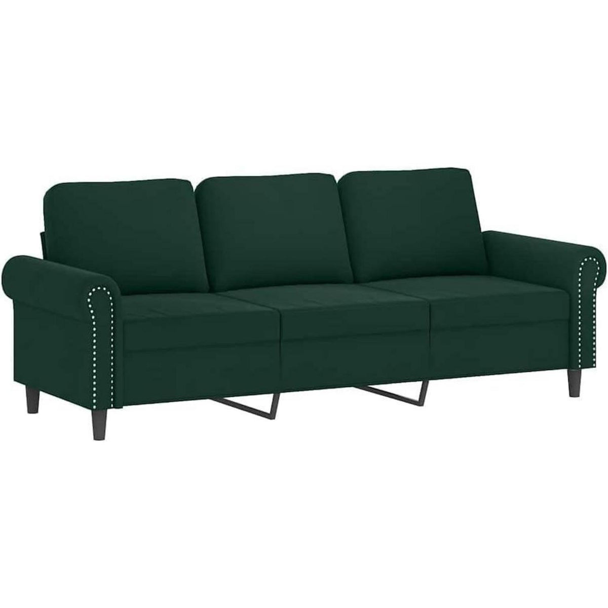 3-Sitzer Sofa Dunkelgrün Samt – Modernes Wohnzimmer Sofa 180cm