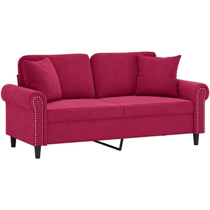 2-Sitzer Sofa Weinrot – Modernes Samtsofa mit Armlehne