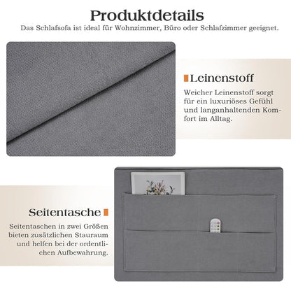 Schlafsofa 186x122cm – Verstellbare Schlafcouch mit Kissen & Stauraum