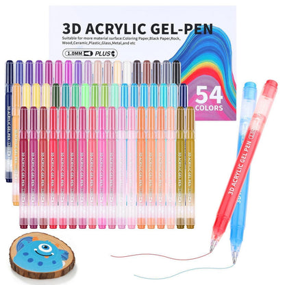 3D Acryl Gel Stifte Set – 54 Farben für Kunst & Basteln