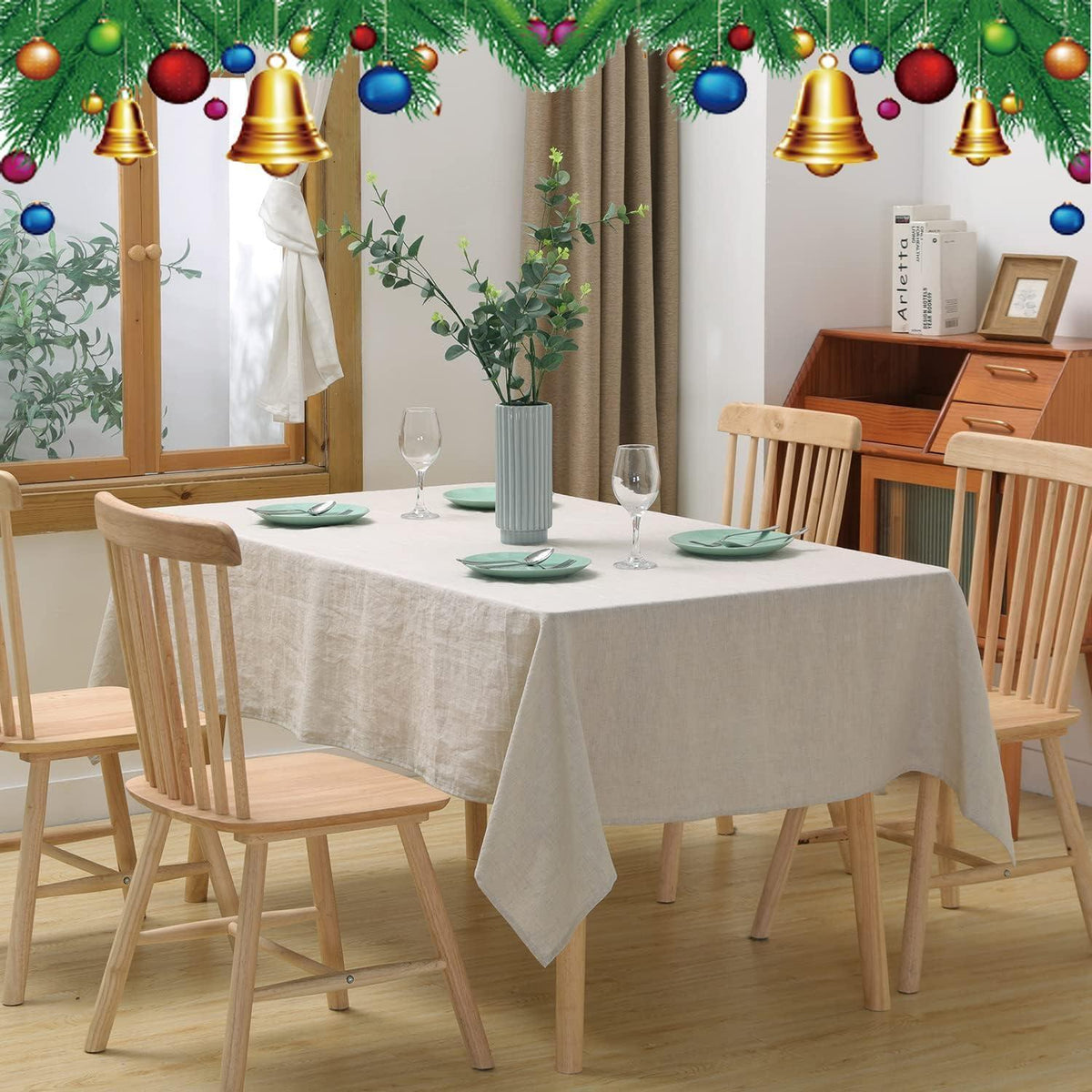 Leinen Tischdecke Rechteckig 140x350 cm - Natürliche Eleganz