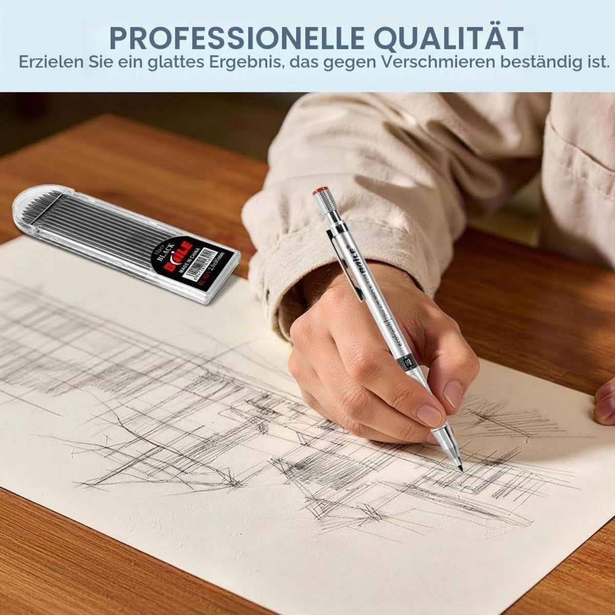 Druckbleistift Set 2mm mit HB Minen – Ideal zum Zeichnen & Schreiben