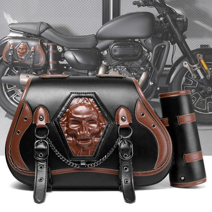 Motorrad Satteltasche 30L Wasserdicht mit Flaschenhalter in Lederoptik