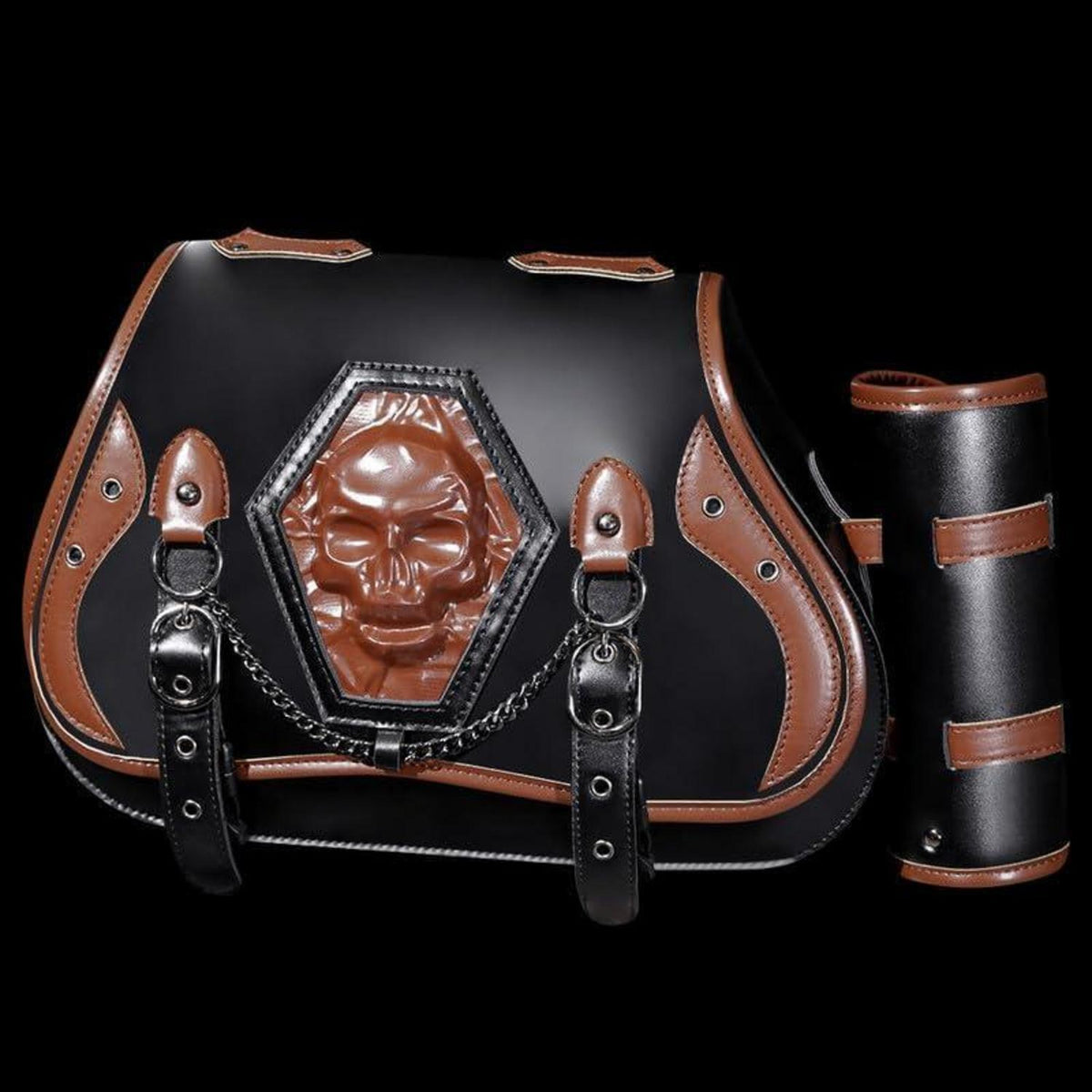 Motorrad Satteltasche 30L Wasserdicht mit Flaschenhalter in Lederoptik