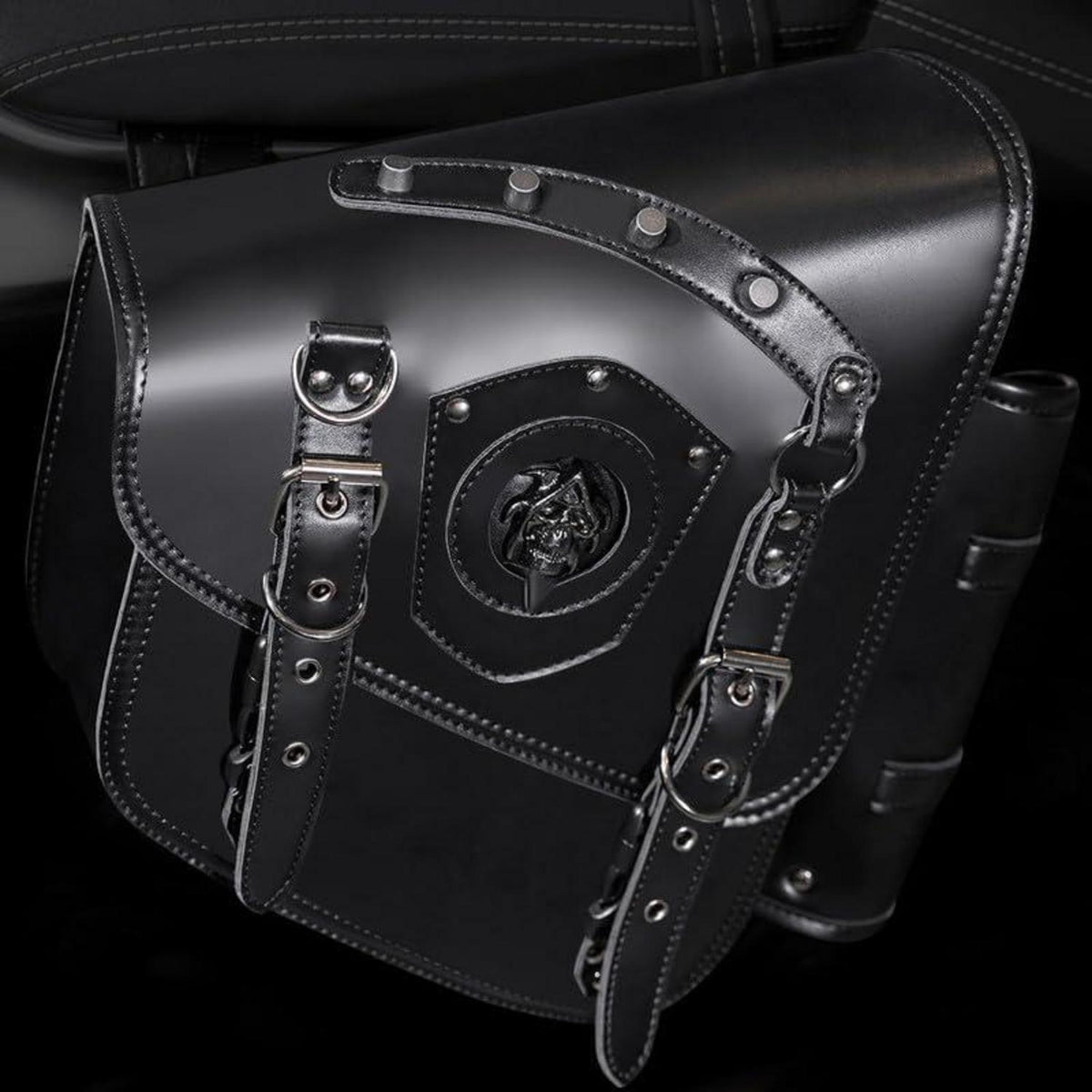 Motorrad Satteltasche 25L Wasserdicht mit Flaschenhalter in Lederoptik