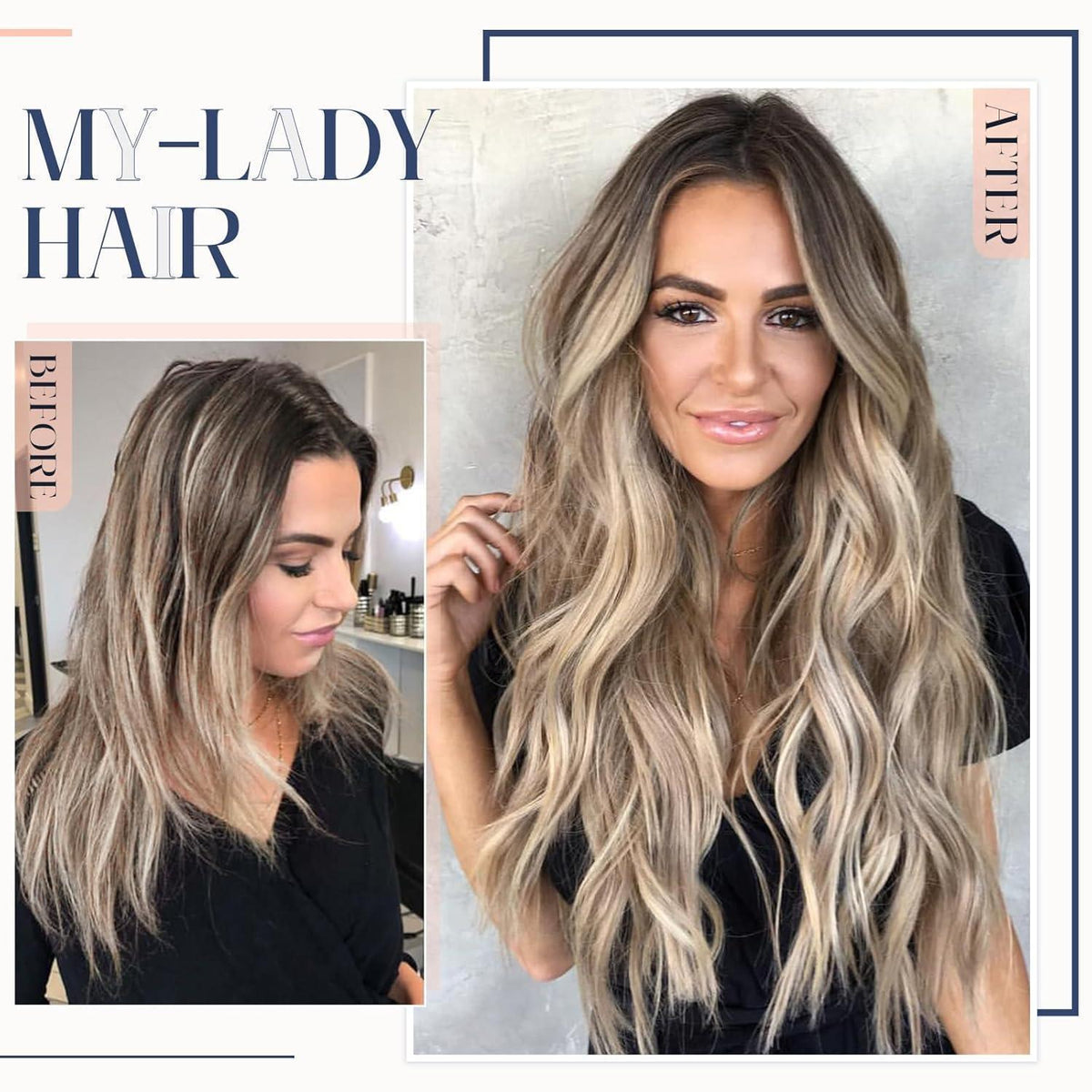 Echthaar Extensions Bondings 40cm #12P613 Goldbraun & Blond
