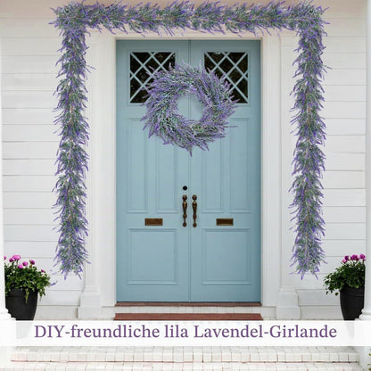 Lavendel Girlande 1,8m | Künstliche Lila Blumen Deko für Hochzeit & Garten
