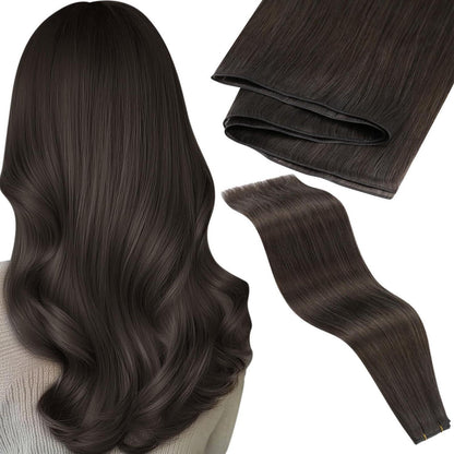 Echthaar Tressen Braun 55cm – Remy Weft Extensions