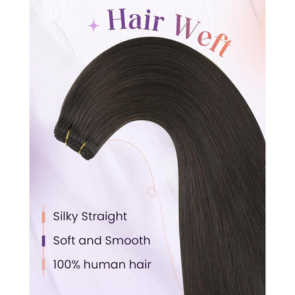 Echthaar Tressen Mokka Braun – Remy Haare 45cm, 100g