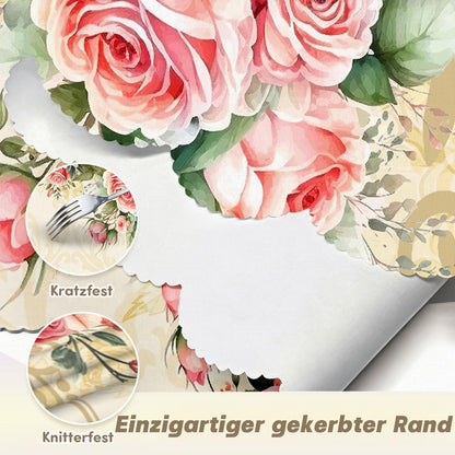 Runde Tischdecke 160 cm Rosenmuster – Wetterfest & Abwaschbar