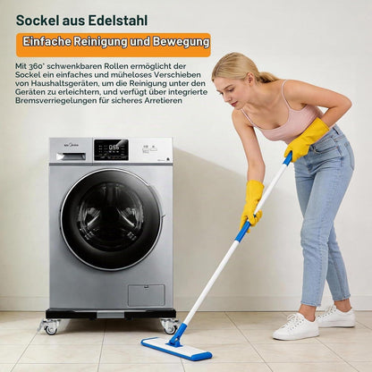 Waschmaschinen Untergestell Edelstahl mit Rollen & Bremsen