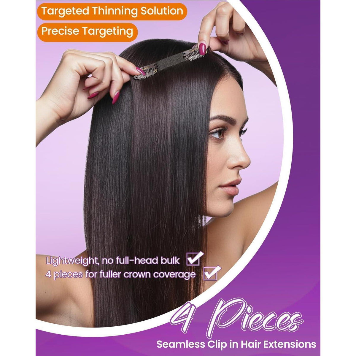 Echthaar Clip-in Extensions Braun 50cm – Remy Haar
