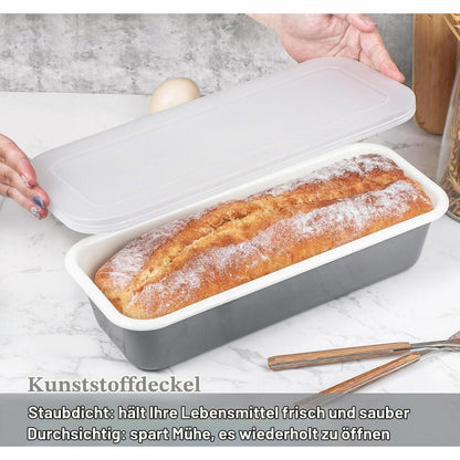 Emaille Brotbackform 30cm mit Deckel – Für Kuchen & Brot