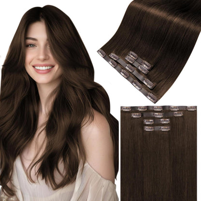 Braun Klappverlängerung Echthaar – Salonqualität 45cm