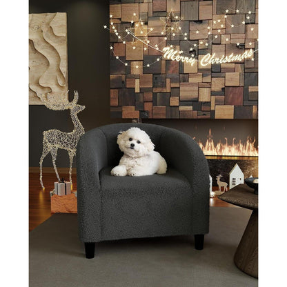 Grauer Samt Relaxsessel – Bequemer Lesesessel für Wohnzimmer