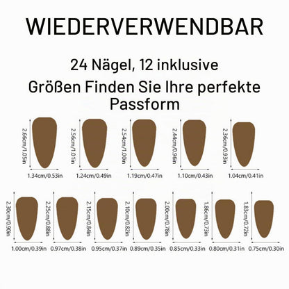 Künstliche Nägel Königsblau Mandelform Glitzer Chrom-Optik