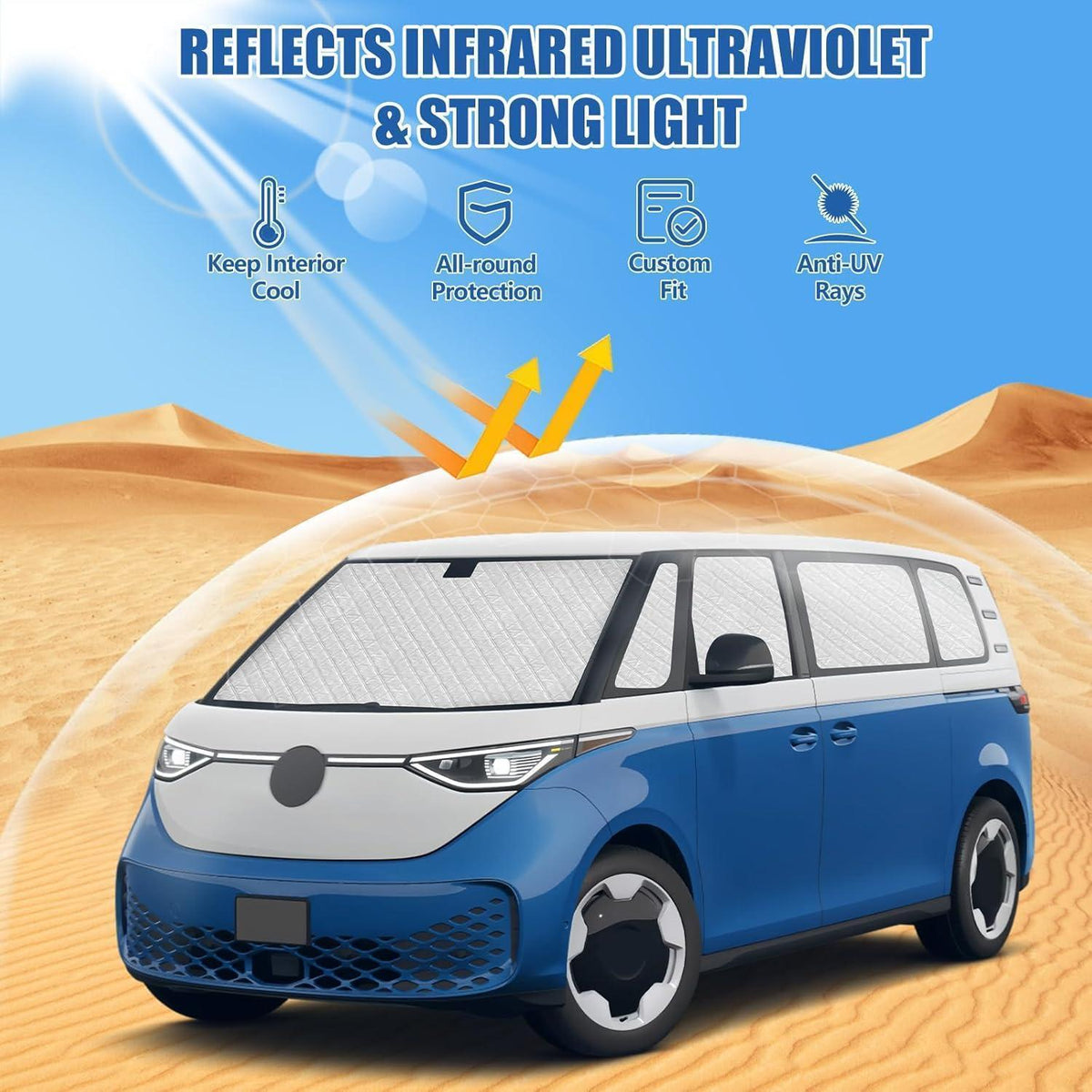 Thermomatte VW ID Buzz 2022-2026 LWB – Sonnenschutz & Isolierung