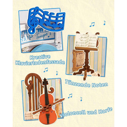 Miniatur Haus Melody Instrument Shop – 3D Puzzle Bausatz