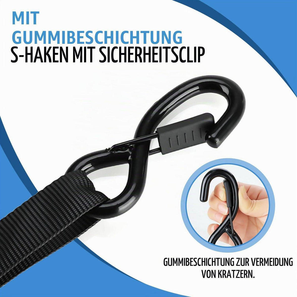 Selbstaufrollende Spanngurte 3m – 4er Set für Anhänger & Motorrad