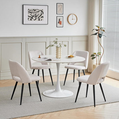 2er-Set Esszimmerstühle mit Cordbezug, Beige