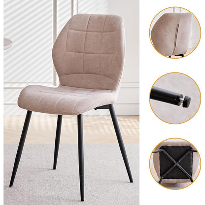 Runde Essgruppe Holzgrau & Beige | Esstisch 115cm + 4 Stühle