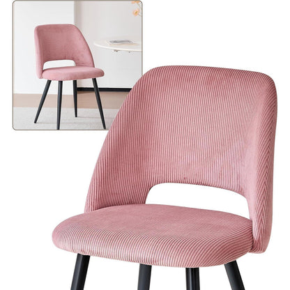 4er-Set Esszimmerstühle mit Cordbezug, Rosa