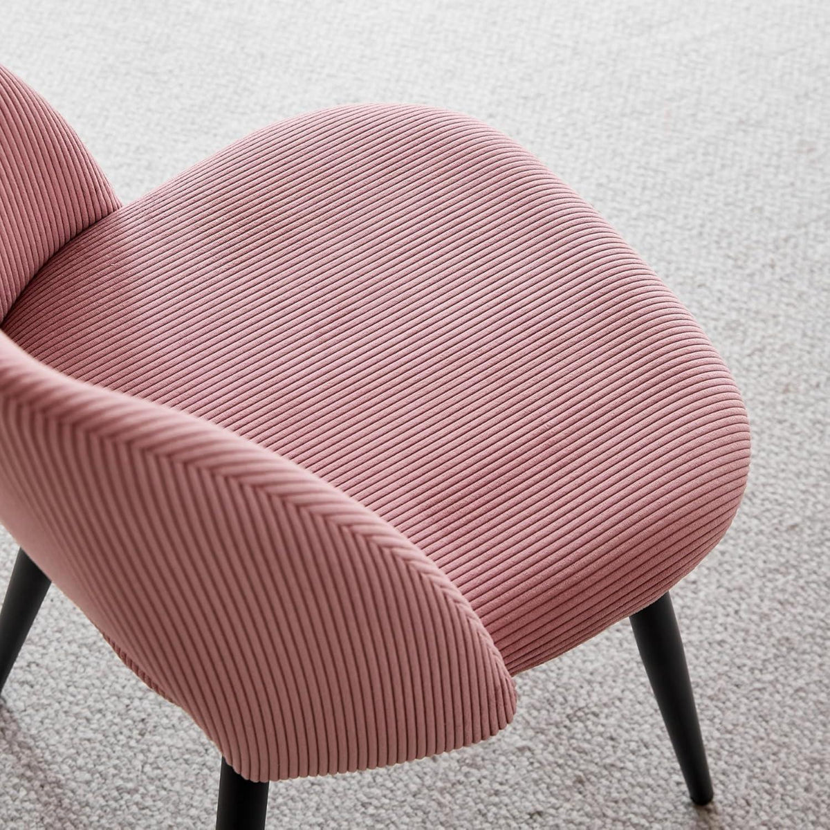 4er-Set Esszimmerstühle mit Cordbezug, Rosa
