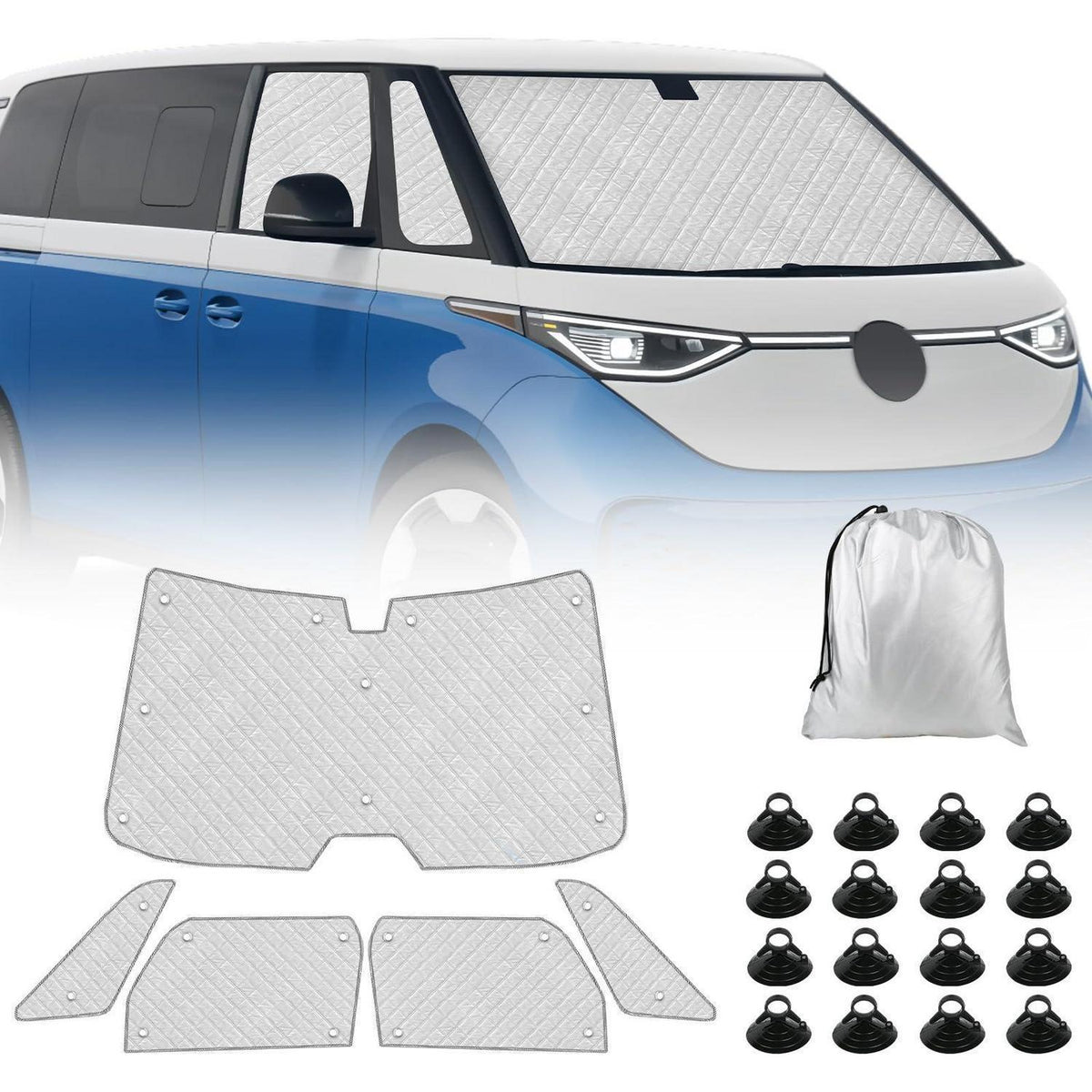 Thermomatte VW ID Buzz 2022-2026 LWB – 5tlg. Sonnenschutz