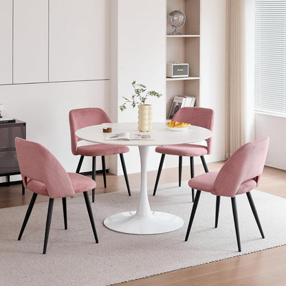 2er-Set Esszimmerstühle mit Cordbezug, Rosa