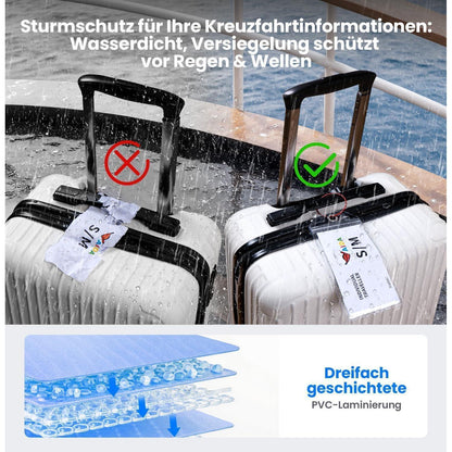 Kofferanhänger Kreuzfahrt – Wasserdicht & Robust mit Schlüsselband
