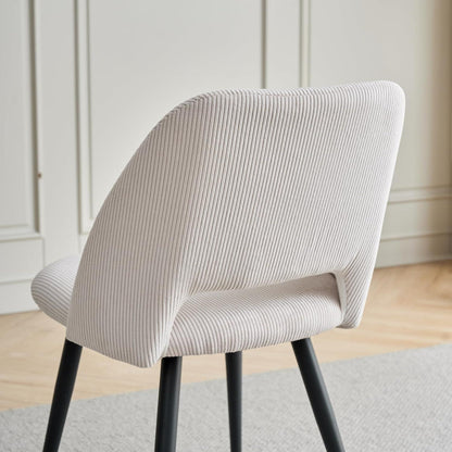 6 Esszimmerstühle mit Cordbezug, Beige – Bequem & Modern