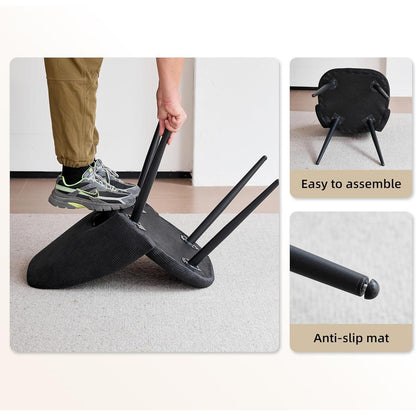 8 Esszimmerstühle mit Cordbezug & Metallbeinen Schwarz