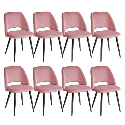 8 Esszimmerstühle mit Cordbezug, Rosa – Bequemer Sitz