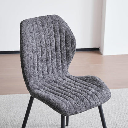 2er-Set Esszimmerstühle Leinen Schwarz, bequeme Sitzkissen