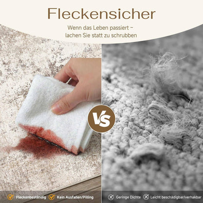 Abstrakt Braun Wohnzimmer Teppich 240x300cm Waschbar Rechteckig