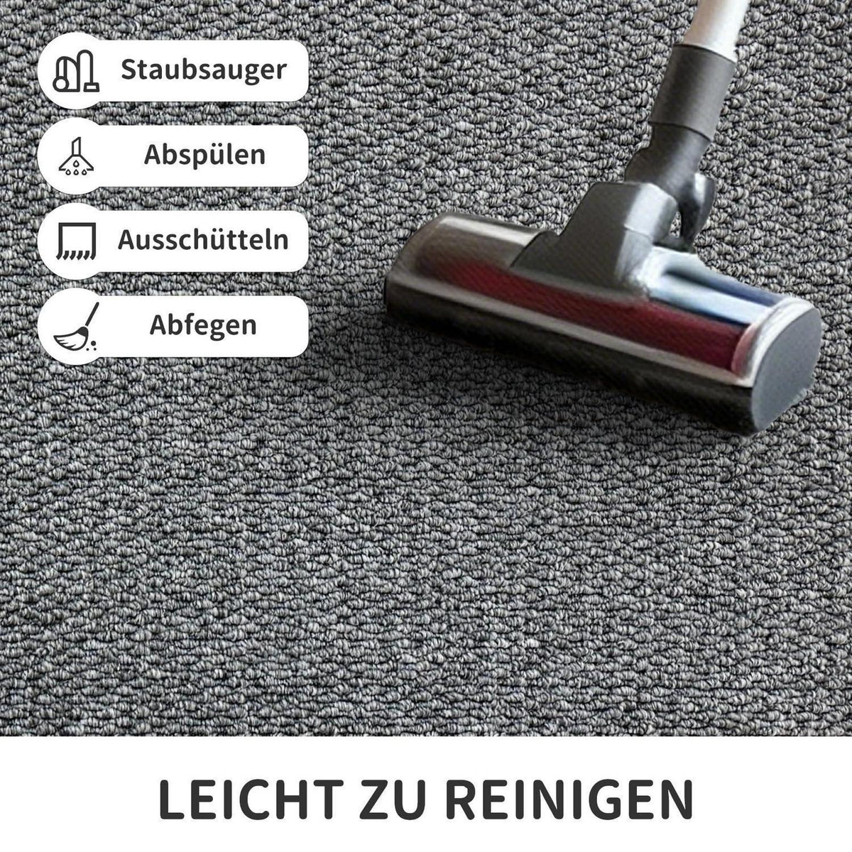 Fußmatte Innen Grau 80x120 cm – Schmutzfangmatte mit Anti-Rutsch Rückseite