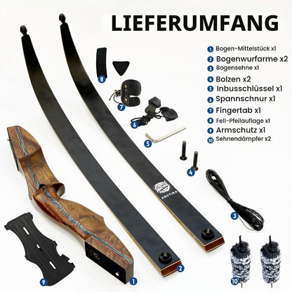 Recurve Bogen Takedown 30lb – Traditioneller Jagdbogen Set für Erwachsene