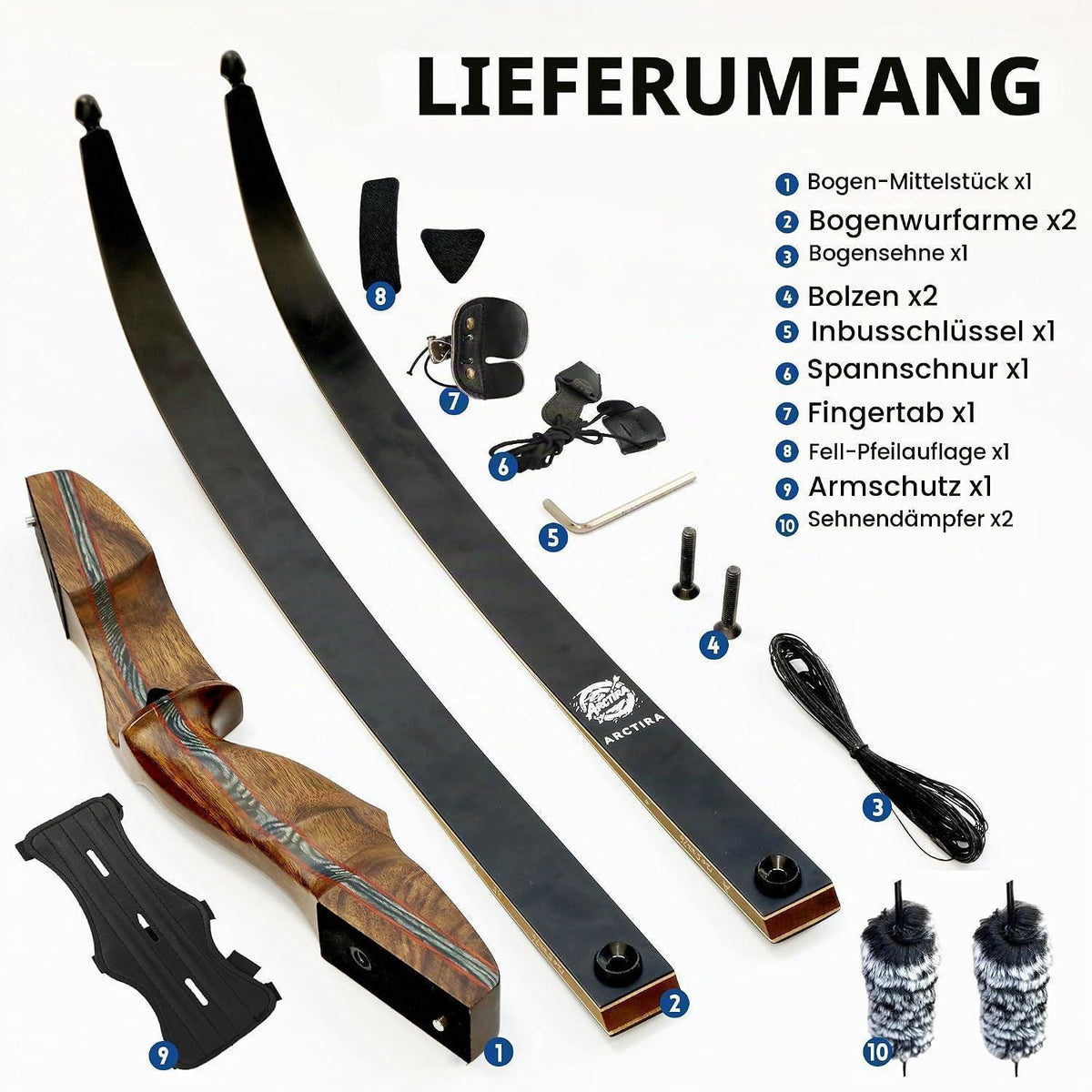 Recurve Bogen Takedown 35lb – Set für Anfänger & Profis
