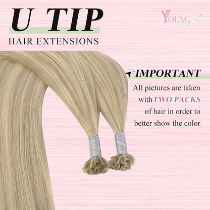 Echthaar U-Tip Extensions Blond 55cm (18/613)