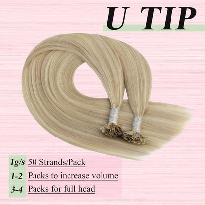 Echthaar U-Tip Extensions Blond 55cm (18/613)