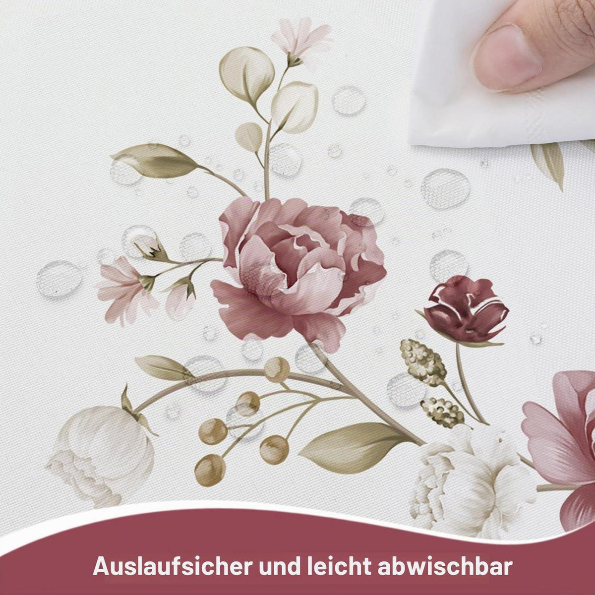 Rosa Tischdecke Retro Blumenmuster 140x140 cm