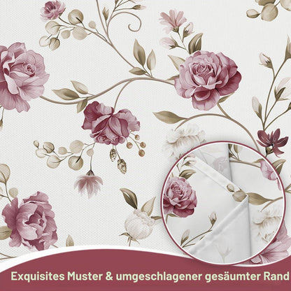 Rosa Tischdecke Retro Blumenmuster 140x140 cm